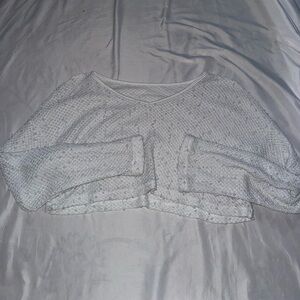 White Knit Cropped Sweater